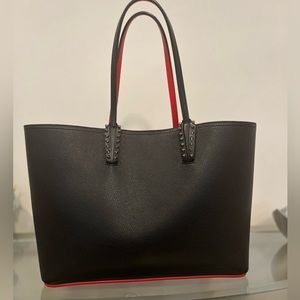 Christian Louboutin Women's Large Cabarock Spiked Leather Tote - Black